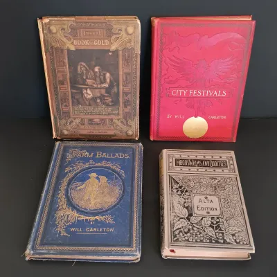 LOT 210: Antique Book Lot featuring City Festivals, Farm Ballads, The Book of Gold & More