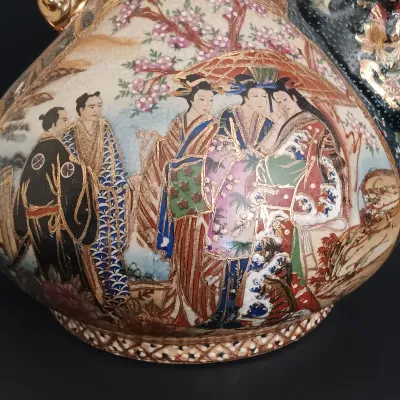 LOT 222: Royal Satsuma Hand-Painted Pheasant Teapot