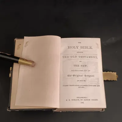 LOT 202: Latched Holy Bible 1868 - S. D. Burlock Philadelphia Publishing