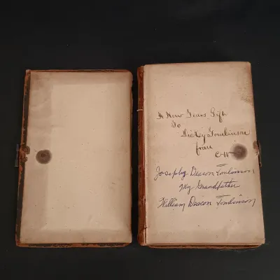 LOT 204: Latched New Testament 1863 with The Marriage Memento 1852 & Peep of Day 1877