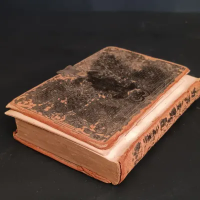 LOT 204: Latched New Testament 1863 with The Marriage Memento 1852 & Peep of Day 1877