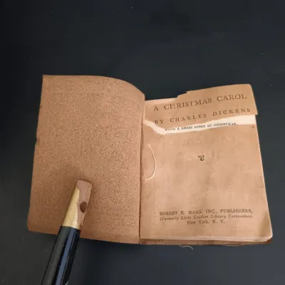 LOT 206: Leatherbound Bronte's Poems, Mini Leatherbound Christmas Carol, Longfellow's Prose Works 1866 and Whittier's...