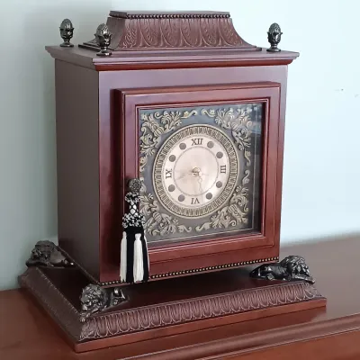 LOT 194: Bombay Analog Library Clock with Storage Compartment