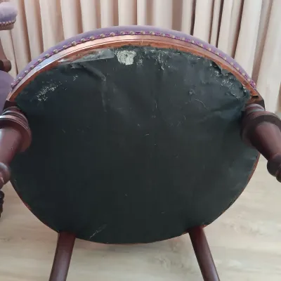 LOT 193: Pair of Victorian-Style Purple Velvet Upholstered Chairs