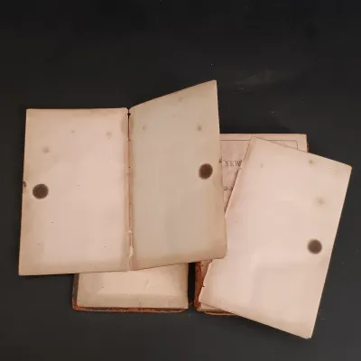 LOT 204: Latched New Testament 1863 with The Marriage Memento 1852 & Peep of Day 1877