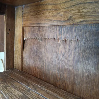 LOT 229: Antique Curved Glass Curio Cabinet