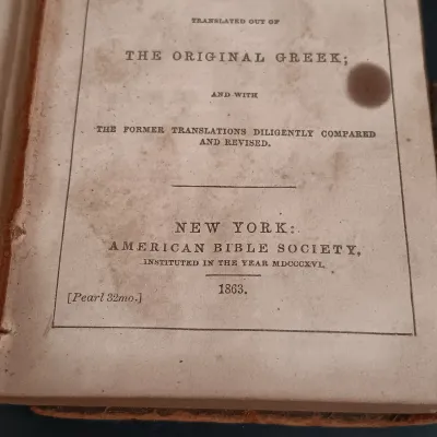 LOT 204: Latched New Testament 1863 with The Marriage Memento 1852 & Peep of Day 1877