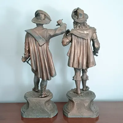 LOT 196: Vintage Don Juan and Don Caesar Spelter Statues