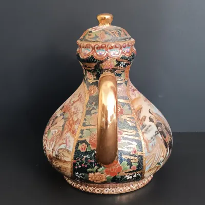 LOT 222: Royal Satsuma Hand-Painted Pheasant Teapot