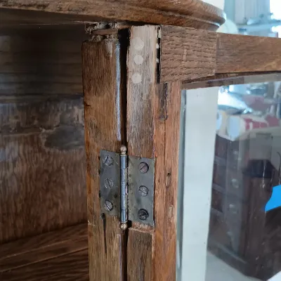 LOT 229: Antique Curved Glass Curio Cabinet