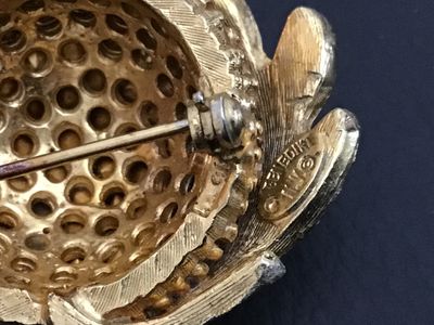 Vintage Benedikt NY Rhinestone Acorn Brooch