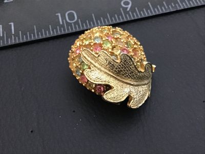 Vintage Benedikt NY Rhinestone Acorn Brooch