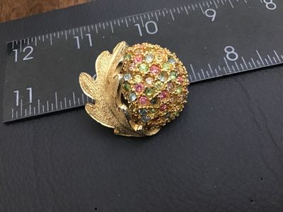 Vintage Benedikt NY Rhinestone Acorn Brooch
