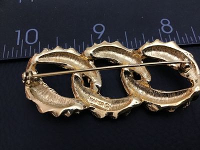 Vintage Napier Gold-Tone Twisted Chain Link Brooch Pin