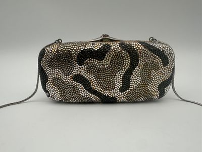 Judith Leiber Vintage Camouflage Crystal Minaudière Evening Bag