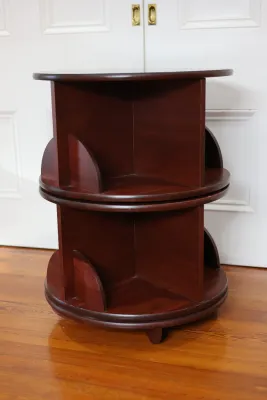Two-Tier Revolving Wood Bookcase