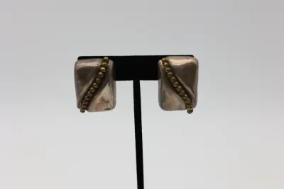 Two Pairs Sterling Silver Clip-On Earrings