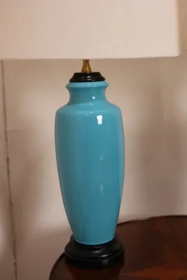 Pair of Turquoise Blue Table Lamps