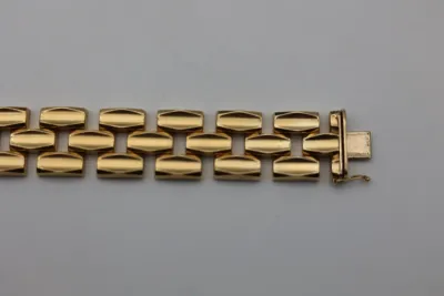 Italian 14K Gold Geometric Link Bracelet