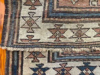 Antique Caucasian Shirvan Hand-Knotted Wool Rug