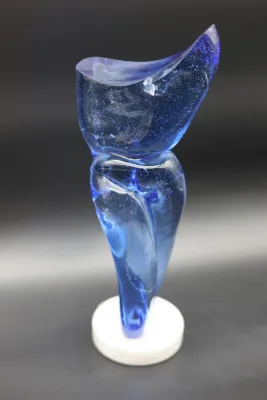 Maurice Alvarado “Blue Torso” Blown Glass Sculpture