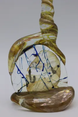 Signed Gene H. Koss “Ridge Climb” Art Glass Sculpture