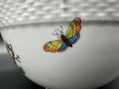 Vintage Herend Hungary Large Hand Painted Porcelain Bowl