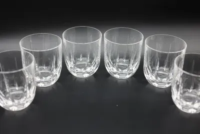 Set of 6 Heavy Cut Glass Old Fashioned Tumblers