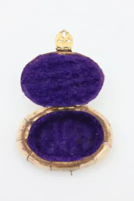 Vintage Bone Inlaid Trinket Box with Purple Velvet Interior