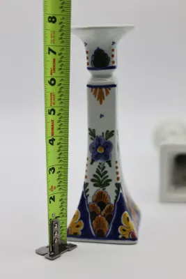 Polychrome Holland Keramiek Hand-Painted Candlesticks