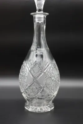 Cut Glass Decanter with Matching Stopper