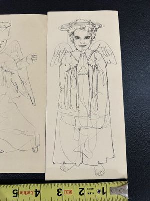 Casselli- Three Original Angel Drawings / Holiday Cards – From the Estate of New Orleans Art Patron Sonny Norman