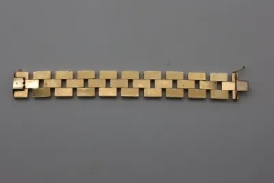 Italian 14K Gold Geometric Link Bracelet