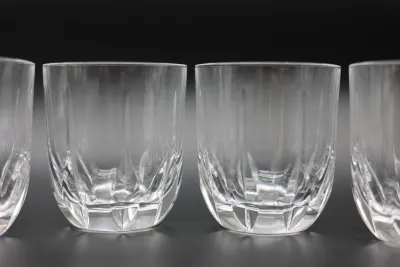Set of 6 Heavy Cut Glass Old Fashioned Tumblers