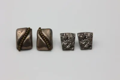 Two Pairs Sterling Silver Clip-On Earrings