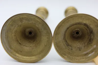 Vintage Japan Brass Candlestick Holders