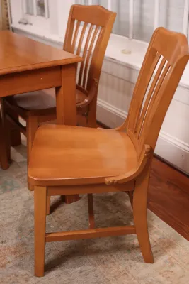 Wood Dining Table with Four Chairs