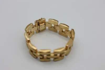Italian 14K Gold Geometric Link Bracelet