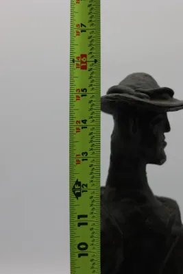 Vintage Bronze Figural Sculpture of Traveler with Bags