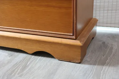 Cedar-Lined Wood Storage Chest with Carved Detail