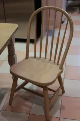 Farmhouse Dining Table with Four Windsor Chairs