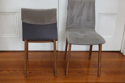 Pair of Modern Gray Upholstered Dining Chairs