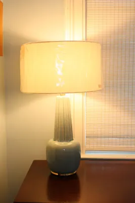 Contemporary Table Lamp with Fluted Detail