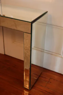 Contemporary Mirrored Glass Console Table