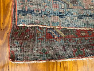 Antique Persian Heriz Serapi Wool Rug - 4' x 6'4"