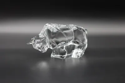 Baccarat Clear Crystal Bull Sculpture