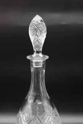 Cut Glass Decanter with Matching Stopper