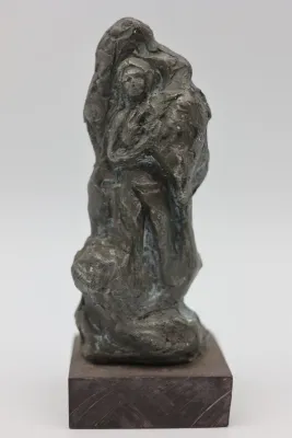 Signed Figural Mother & Child Sculpture