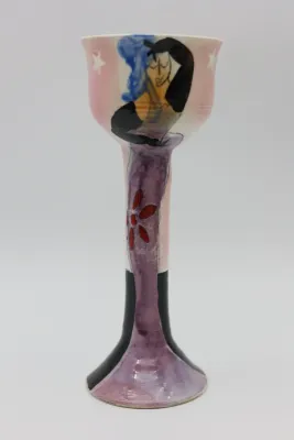 Rela Moss Signed Figural Pottery Cup
