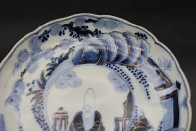 Antique Japanese Arita / Imari Blue & White Porcelain Dish